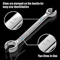 Vista 3 de DURATECH Juego de llaves de tuerca acampanada, estándar y métrico, 10 piezas, 1/4 pulgadas a 7/8 pulgadas y 0.354-0.827 in, acero CR-V, bolsa