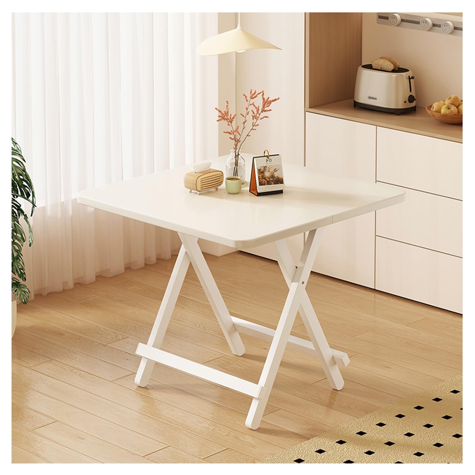 Table de salle à manger carrée pliante en bois stable 60-100 cm