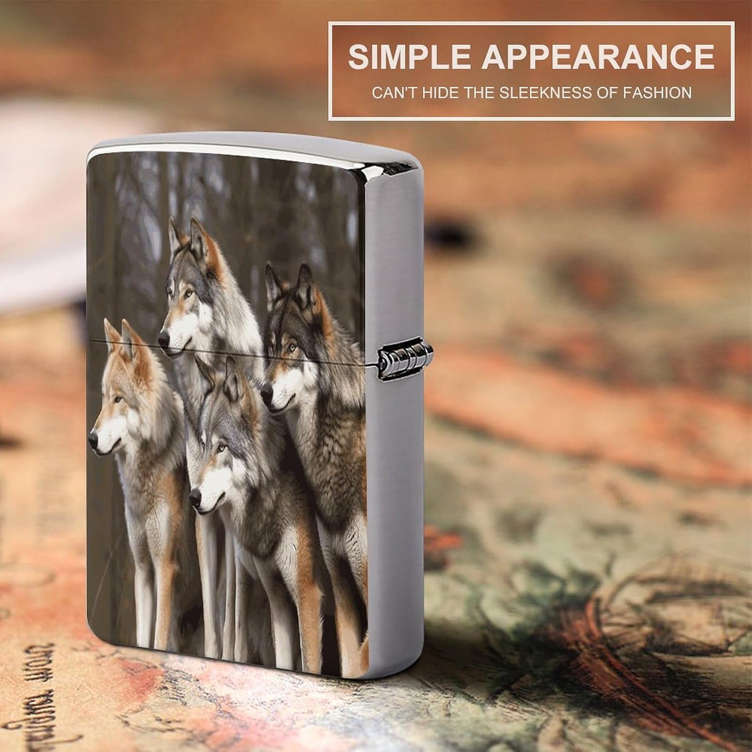Different Colored Wolves Lighter Case Cover Holder Lighter Sleeve