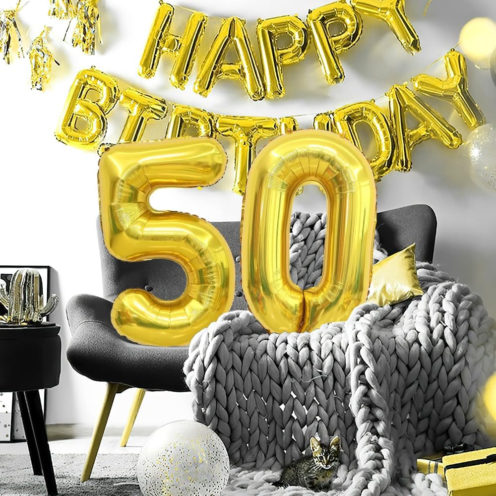 50 Balloon Number 40 Inch Gold Giant Number Balloons 50th Anniversary Balloons 50th Birthday Balloons 50th Birthday Decorations for Her 50th Anniversary Balloons 50 Years Old Number Balloon Decoration - Image 6