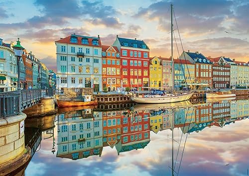 Miniatura 2 de Educa - Puesta de sol en el puerto de Copenhague - Rompecabezas de 2000 piezas - Pegamento para rompecabezas incluido - La imagen completa mide