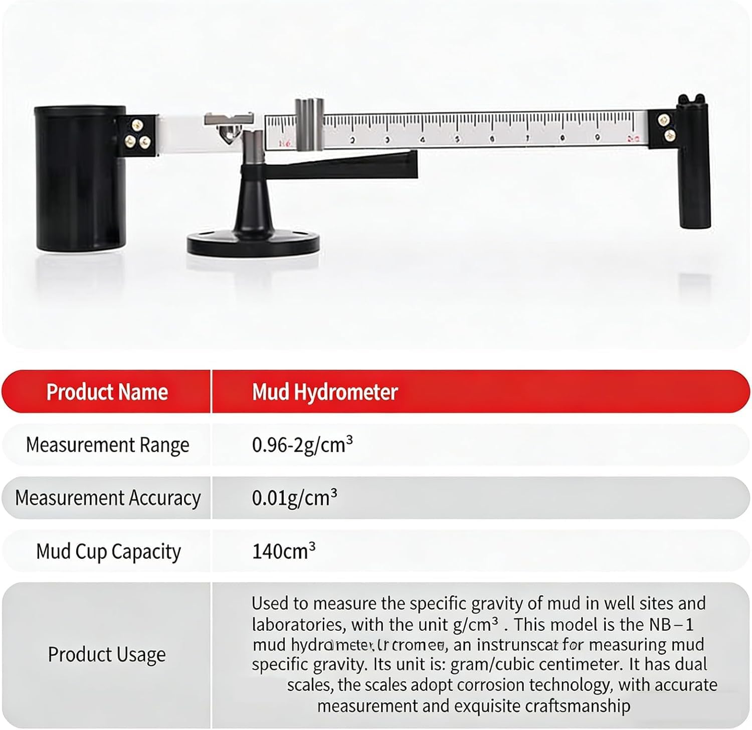 Portable Mud Viscometer Kit, 3-Piece Slurry Tester, Viscometer, Hydrometer, Sand Content, with Aluminum Box, Precise Rheometer for Laboratory Analysis