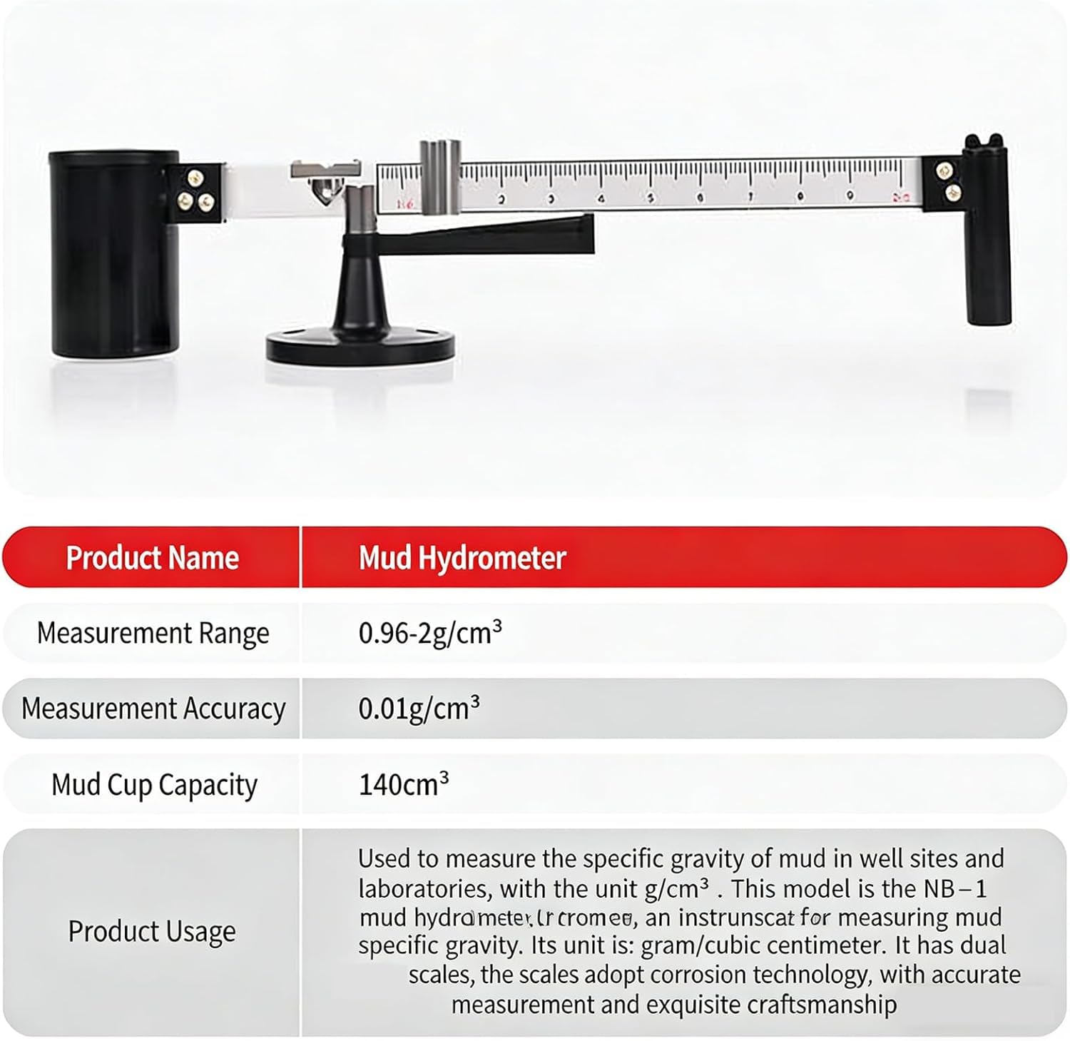 Tragbares Schlammviskosimeter-Set, 3-teiliger Schlammtester, Viskosimeter, Hydrometer, Sandgehaltsbestimmung, mit Aluminiumkoffer, Präzisionsrheometer für Laboranalysen