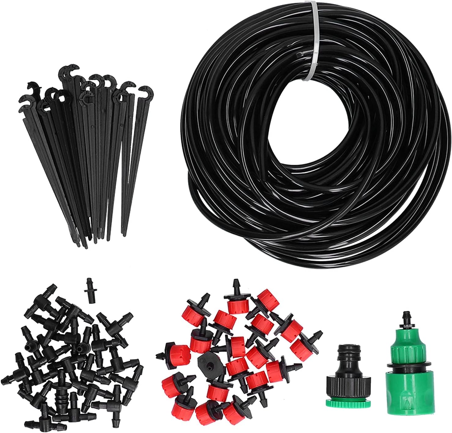 20M 4/7 Inch Hose Automatic Drip Irrigation Kit, Garden Watering System with Adjustable Dripper for Home Flowerpot, Auto Plant Watering Kit for Indoor Outdoor Use