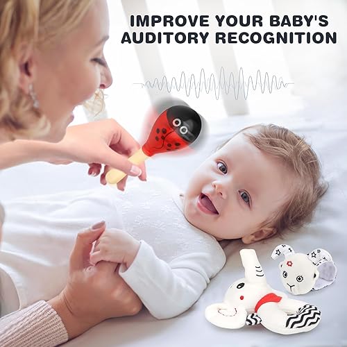 Miniatura 3 de Joyreal Juguetes para bebés de alto contraste en blanco y negro para recién nacidos de 0, 1, 2, 3 meses, juguetes sensoriales para bebés de 0 a 6