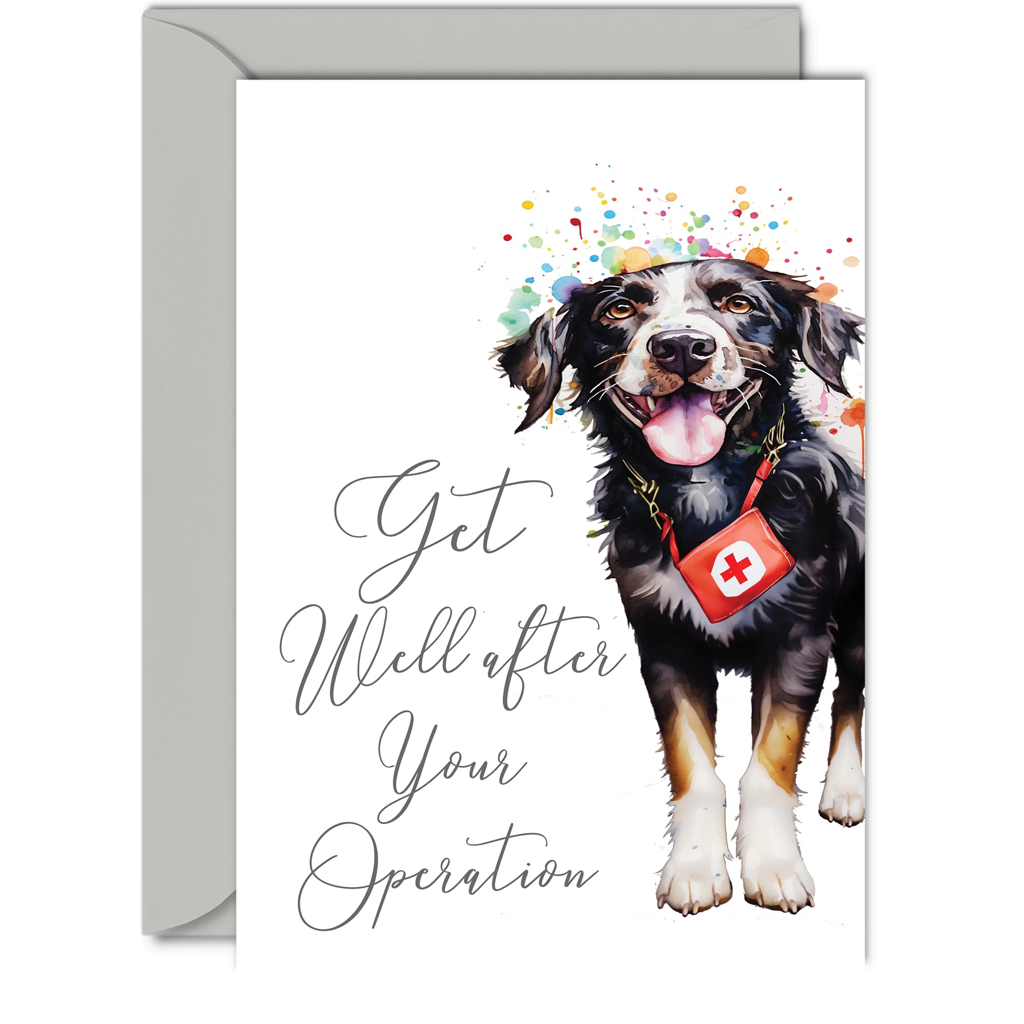 Get Well Soon Cards for Women - Cute Dog - Get Well Cards for Men After Operation, Speedy Recovery Card, A5 Greeting Cards for Brother Sister Mum Dad Colleague Best Friend โ image 1