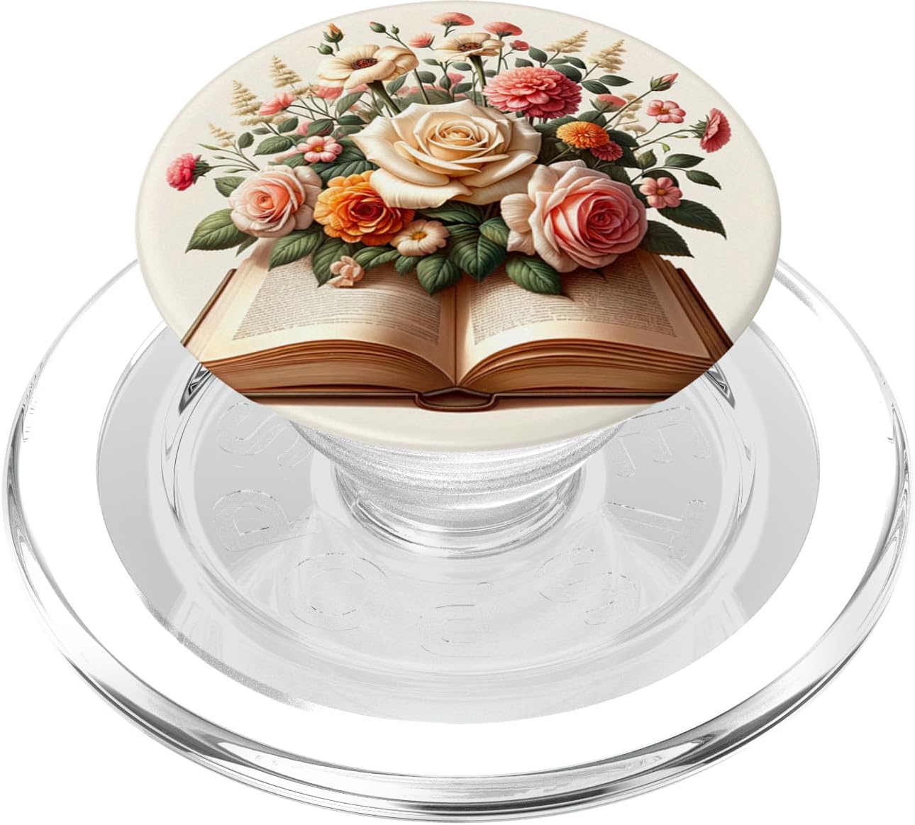 Librarian Flowery Book Lover Bookish Floral Aesthetic PopSockets MagSafe PopGrip for iPhone