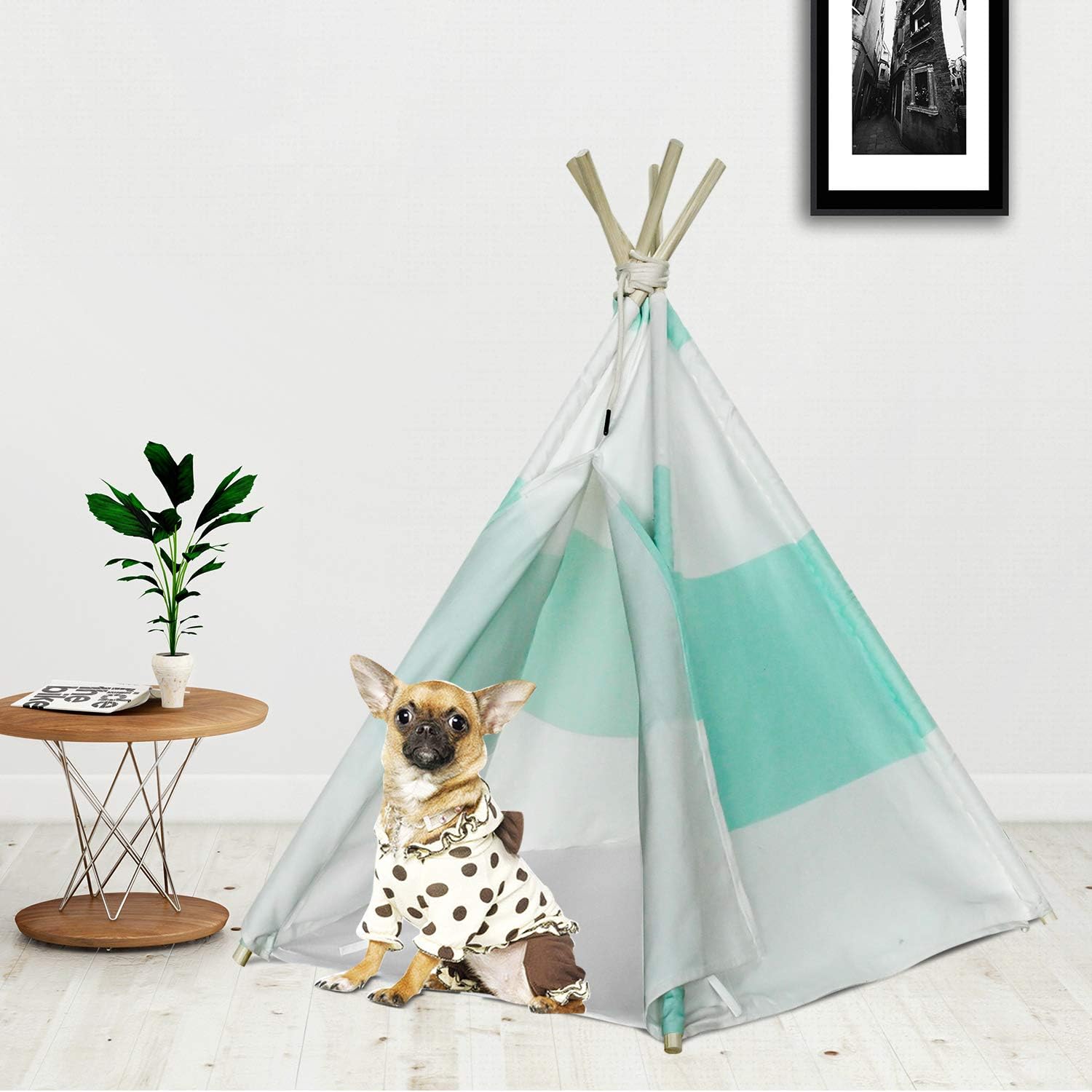 RSFZ Pet Teepee Tent for Dogs Teepee House Cotton Canvas