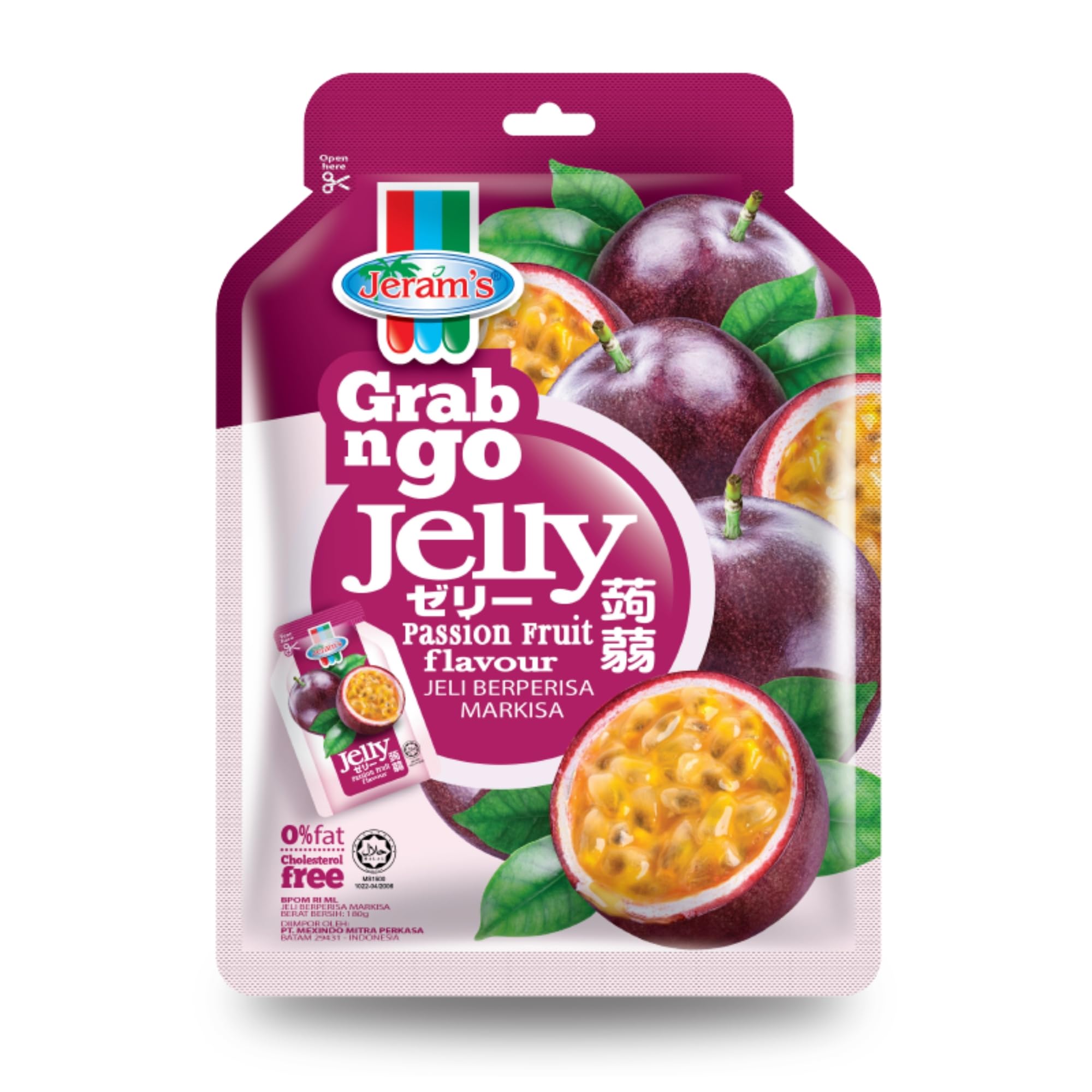 Jeram’s Grab n Go Passion Fruit Flavoured Jelly 180g | 10 Mini Cups | Juicy Fruit Jelly Snack | Fat & Cholesterol Free | Vegetarian & Halal Certified | Imported from Malaysia-picture-12