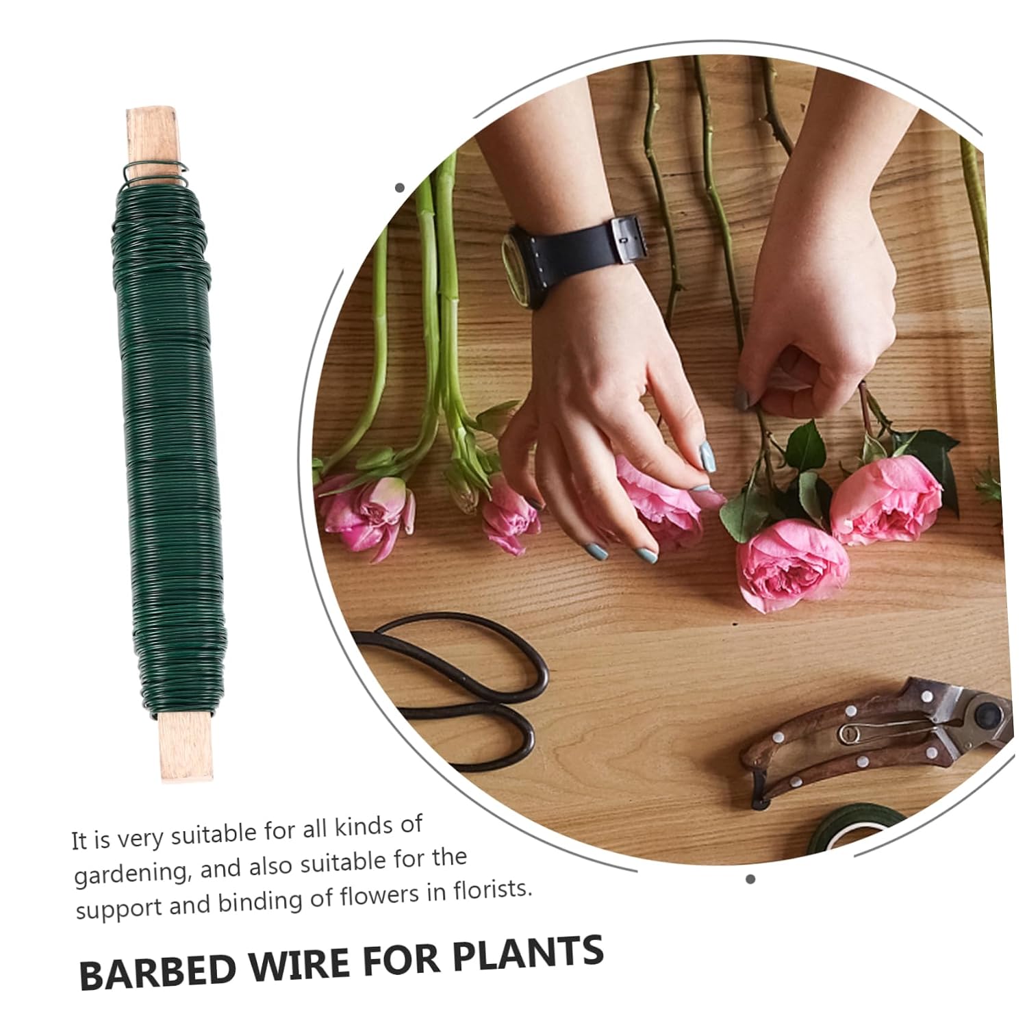 3Pcs Bendable Floral Iron Wires Soft Coated Crafting Wire for Bouquets for Flower Arrangements and Creative Projects