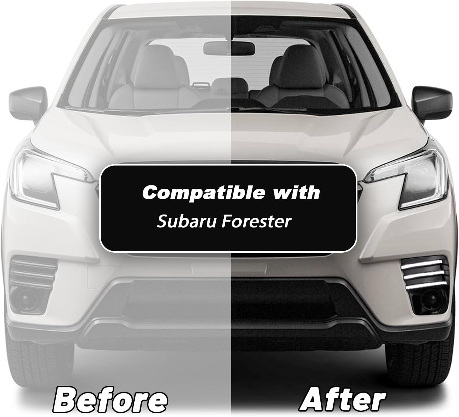 Switchback White/Amber LED Front fog light Daytime Running Lamp Amber Sequential Turn Signal light Feature Compatible with Subaru Forester 2022 2023 Replacement Bumper Kit