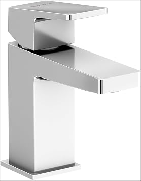 DuraSquare Single Hole 1 Handle 5-3/4 Tall Bathroom Sink Faucet with Drain Assembly - Chrome