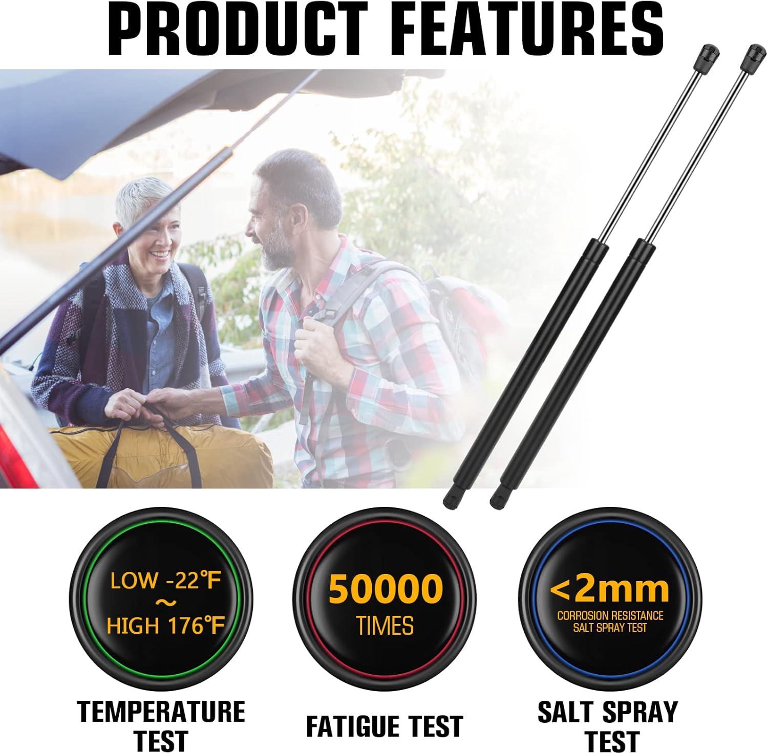 Hatch Lift Support for Buick Enclave 2008-2015 Rear Liftgate Shocks Tailgate Strut Gas Spring Rod 6165 2 Pcs