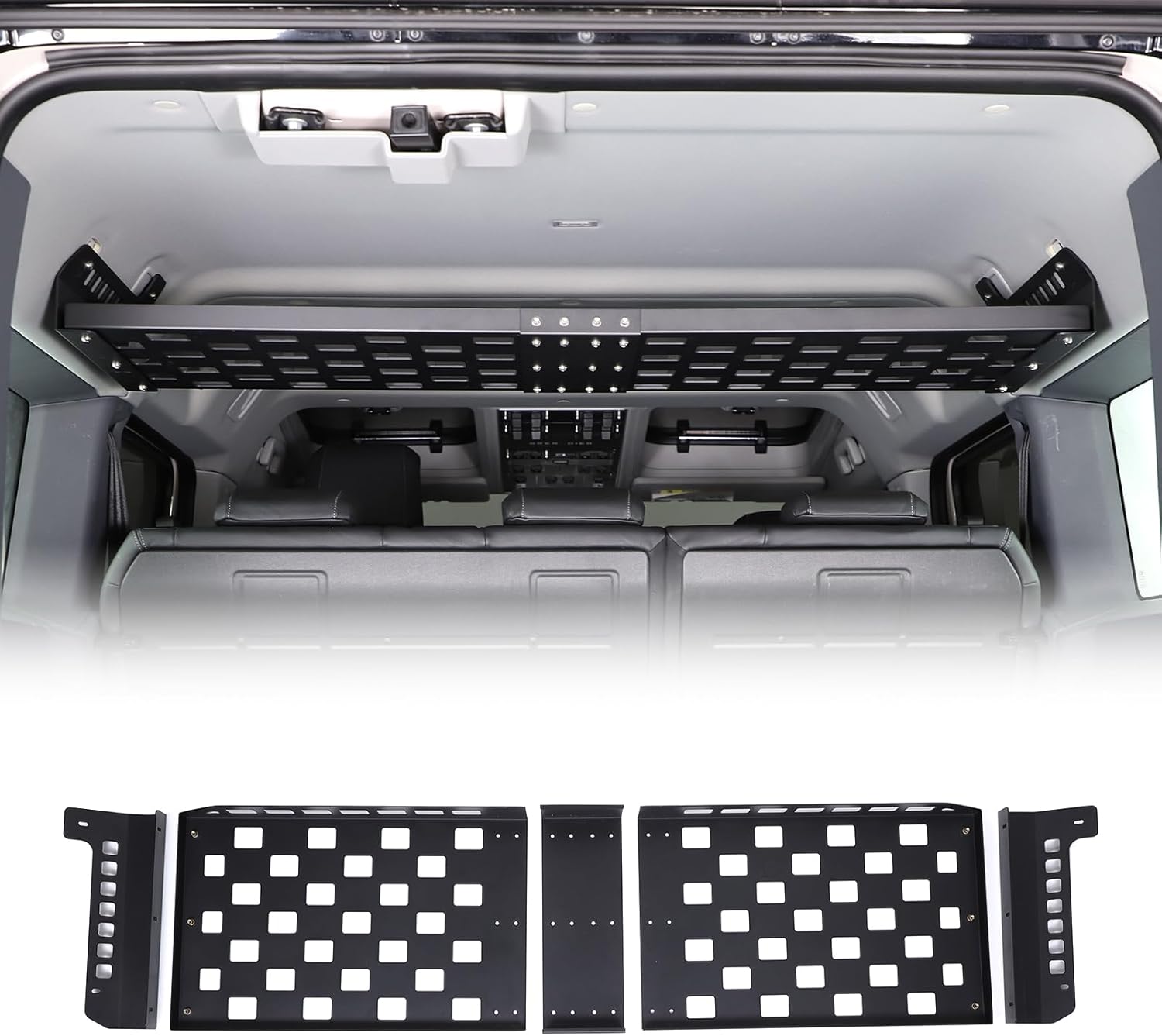Rear Trunk Cargo Rack Compatible with INEOS Grenadier 2020-2024, Aluminum Alloy Heavy Duty Rear Roof Cargo Basket Tray Trunk Luggage Rack Cargo Carrier Shelf