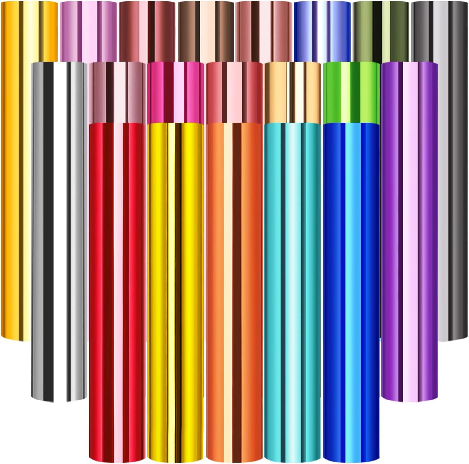 TECKWRAP Holographic Chrome Adhesive Craft Vinyl Sheets Metallic Adhesive Vinyl with Air Channels Precut Sheets 12" x 12" 20 Sheets/Pack for Craft Cutters,Sign Plotters
