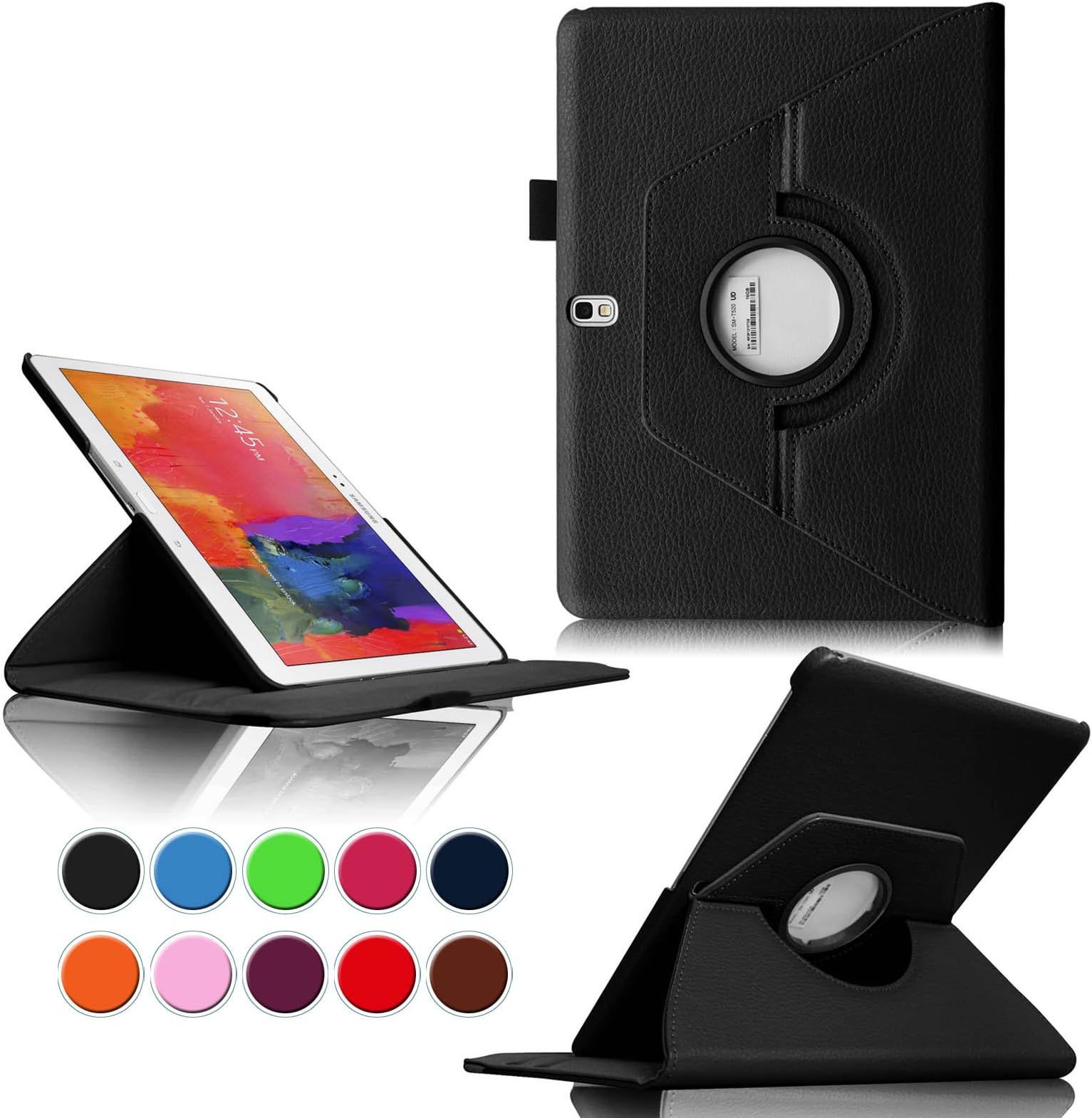 Intellishop Online (BLACK) 360 Rotating PU Leather Stand Case Cover for Samsung Galaxy Tab Pro 10.1 SM-T520 10.1-Inch Tablet