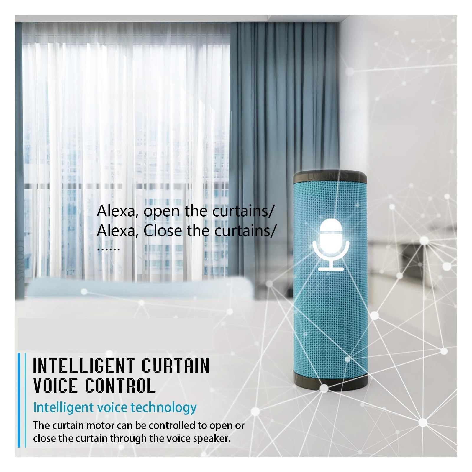 Pista Motorizada Más Corta Rod Inteligente del Sistema 1.3m M del Motor 3ro Elegante Eléctrico De La Cortina De WiFi(Motor Rail sheer3.2m)