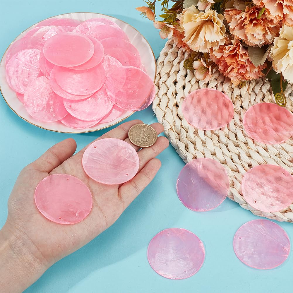 seashell　4枚 Round 15 in. Capiz Seashell Placemats (Set of 2) , Ivory