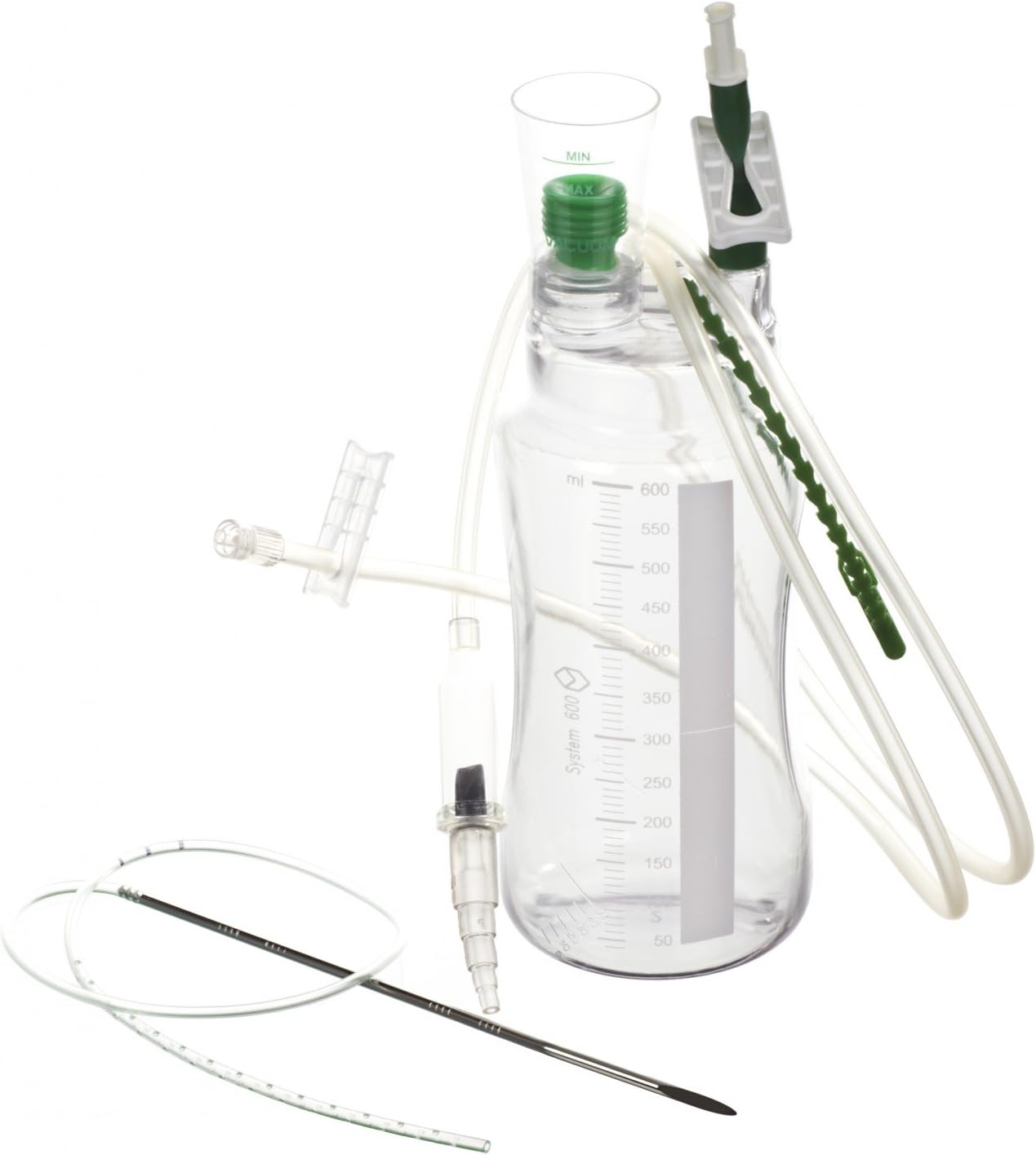S250-22-503 High Vacuum Complete System with Luer Lock, 10FG Drain, 600 mL Bottle Capacity
