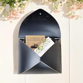 Wall-Mount Mailbox, Metal Post Box, Mailboxes for Outside - Envelope Mailbox