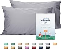 Vista 59 de Sunflower Juego de 2 fundas de almohada tamaño Queen, 100% algodón, 2 fundas de almohada Queen de 20 x 30 pulgadas, color ceniza, suaves