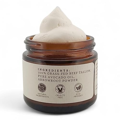 Miniatura 7 de 100% Grass Fed Beef Tallow for Skin Care - Face + Body - Whipped Moisturizer - 100% Natural Lotion, 2. oz. Moisturizer (Unscented)