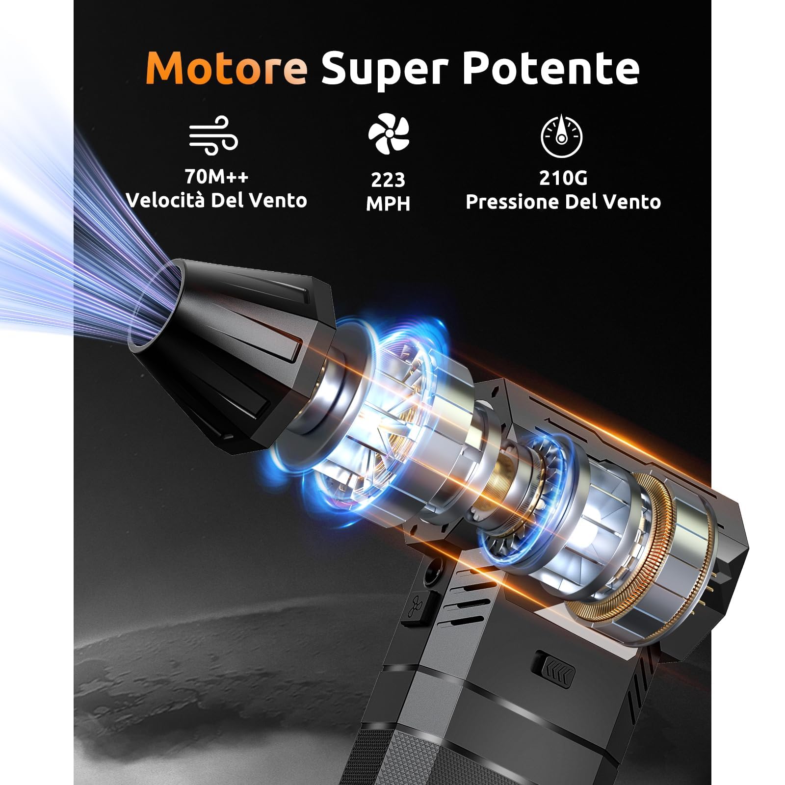 Sprężone powietrze z 2 wymiennymi akumulatorami, przepływ powietrza 220g+, 2 magnetyczne dysze, 3-stopniowa dmuchawa bezprzewodowa z diodą LED, dmuchawa akumulatorowa do klawiatury,komputera,samochodu