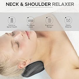 iBYWM Neck Stretcher & Posture Corrector for Women and Men, Cervical Traction for Spine Alignment, Adjustable Upper Back Brace & Elastic Support for Shoulder Back Pain Relief (Black)