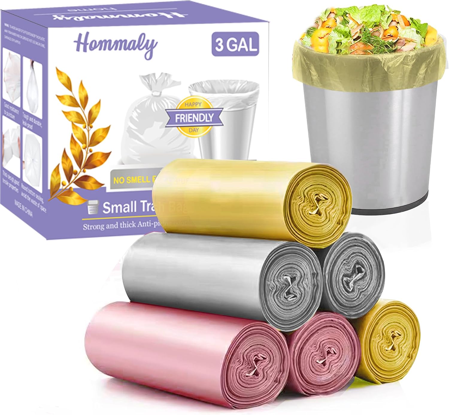 0.5 Gallon 350 pcs Mini Clear Trash Bags, Tiny Strong Garbage Bags,Small Plastic Bags for Desktop Trash Bin, Tiny Bathroom Trash Can Bin Liners,Mini Bags for Waste Basket Liner,Fit 2 Liters-Clear image 5