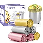 3 Gallon 180pcs Small Multi Trash Bags Strong Pink Grey Gold Garbage Bags,Plastic Bathroom Trash Can Bin Liners Unscented,Waste Basket Liner Fit 10-13 Liter,2.5-2.6 Gallon,3.2Gallon(3-PGG180)