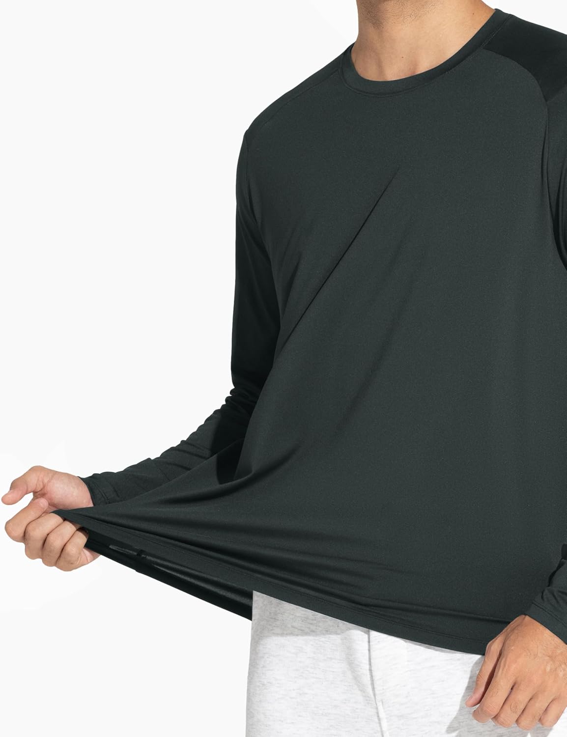 THE GYM PEOPLE Men's Lightweight Workout Shirts Loose Fit Long Sleeve Crewneck Athletic Tops - Image 4