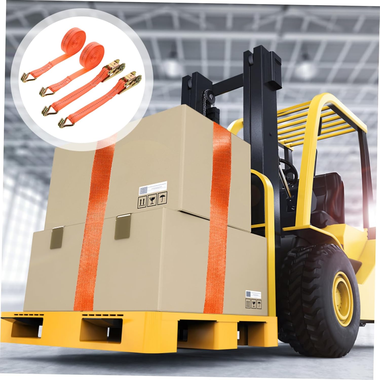 POPETPOP 4pcs Heavy Duty Retractable Ratchet Tie Down Straps Ratchet Cargo Straps Buckle Heavy Duty for Cargo