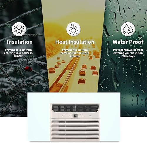 Miniatura 2 de Aire acondicionado de ventana, panel de espuma con aislamiento lateral SBR001WHITE, calor de veranoinvierno y aislamiento de corrientes de aire,