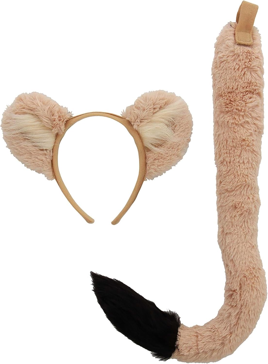 Disney Lion King Nala Tail & Ears Kit - Plush Fur, Adjustable Tail, Animal Ears Headband - Officially Licensed