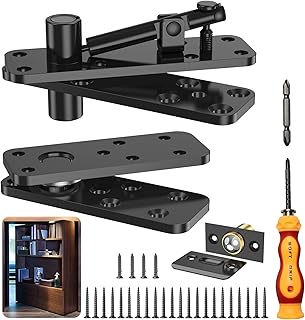 Hidden Door Hinge, 570LBS Load-Bearing Thickened Solid Alloy Steel, 360° Rotation Heavy Duty Pivot Hinge, Swinging Conceal Hinges for Secret Doors, Bookcase, Murphy & Shelf Doors