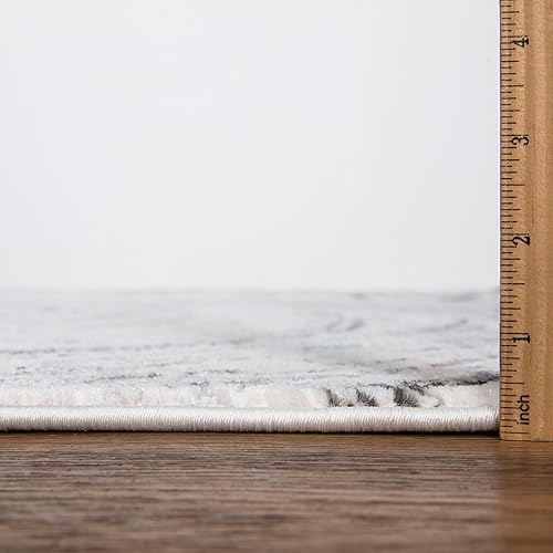 Miniatura 6 de Bloom Rugs Alfombra de 4 x 6 pies, color carbóngris, moderna alfombra abstracta de mármol para sala de estar, dormitorio, comedor y cocina, tamaño