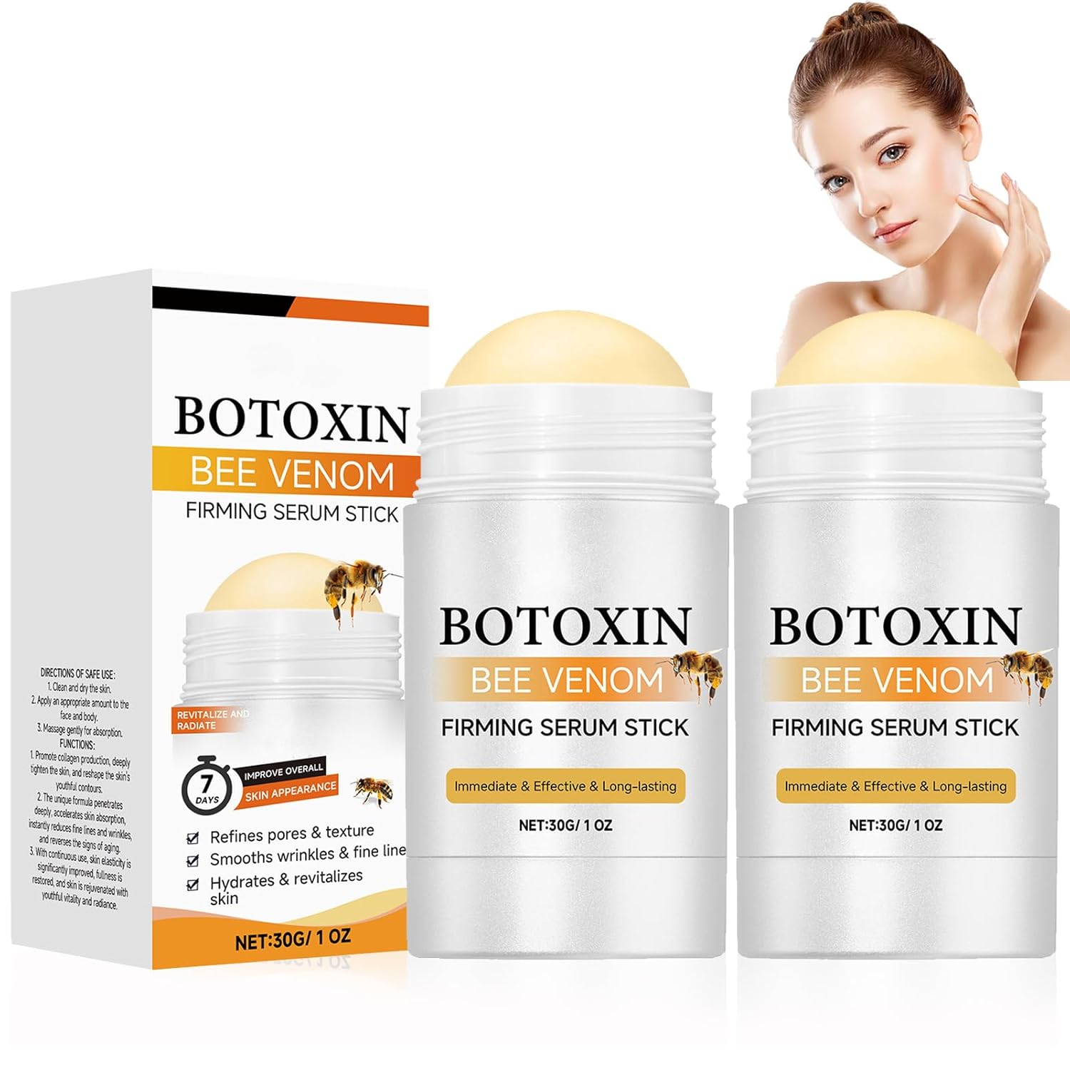 Bee Venom Firming Serum Stick, Bee Venom Wrinkle Removal Cream Advanced Firming & Wrinkle-Reducing Cream For Body, Lifts, Plumps and Firms Skin (2PCS) Bee Venom Firming Serum Stick, Bee Venom Wrinkle Removal Cream Advanced Firming & Wrinkle-Reducing Cream For Body, Lifts, Plumps and Firms Skin (2PCS)