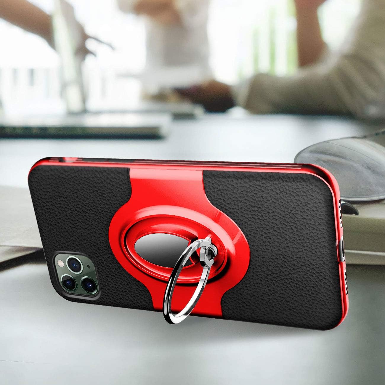 eSamcore iPhone 11 Pro Max Case - Ring Holder Kickstand Cell Phone Cases + Magnetic Phone Car Mount for Apple iPhone 11 Pro Max 6.5 Inch 2019 [Red]
