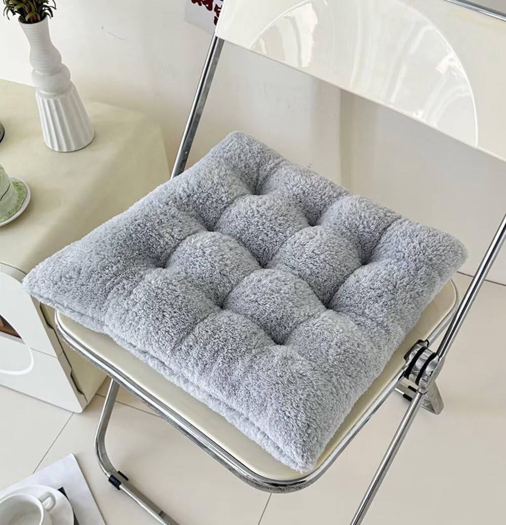 Coussins épais de jardin confortables lot de 2 gris 40,6x40,6 cm pour assise de maison