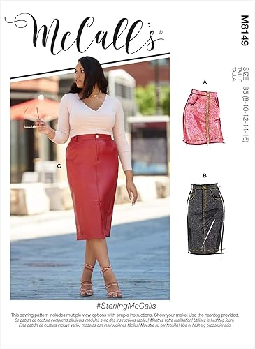 Miniatura 5 de McCall's M8149B5 - Kit de patrones de costura de falda lápiz de 5 bolsillos para señoritas y mujeres, código de diseño M8149, tallas 8-16
