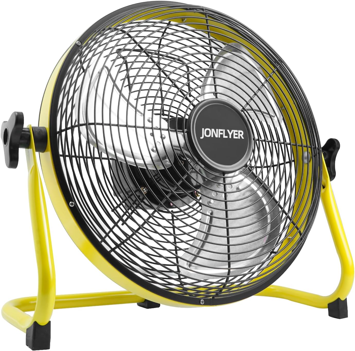 12 Inch Battery Operated Floor Fan - Rechargeable Powered Fan Portable High Velocity Metal Blade Fan