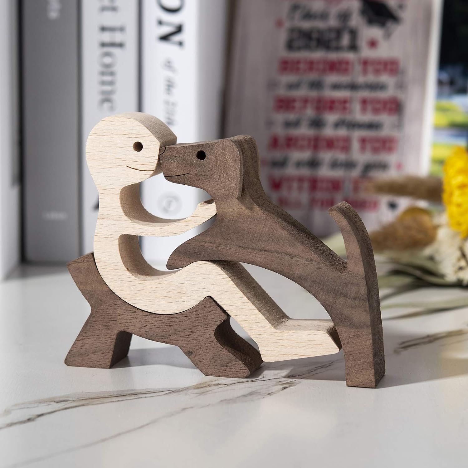 BOBO BIRD Wooden Dog Cat Family Statue - Image 3