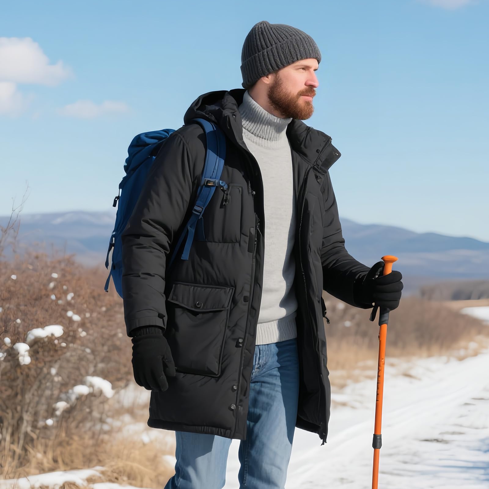 Herren Schneestiefel Warm Gefütterte Winterstiefel