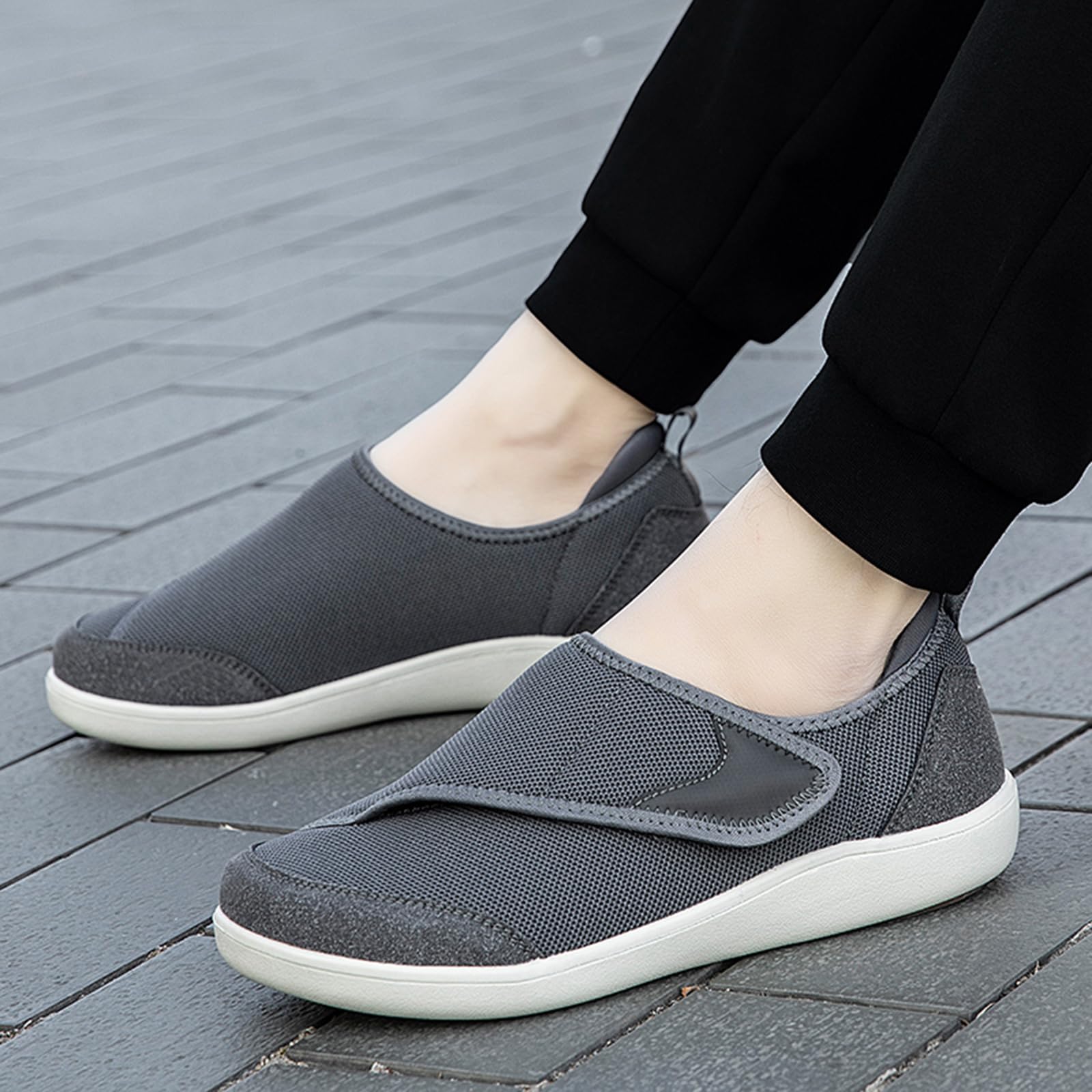 Chaussons Diabétiques Homme Femme Extra Large | Respirant Chaussures de Marche Âgées Léger Antidérapant Confortables Orthopédique Pantoufles Chaussons de Réhabilitation