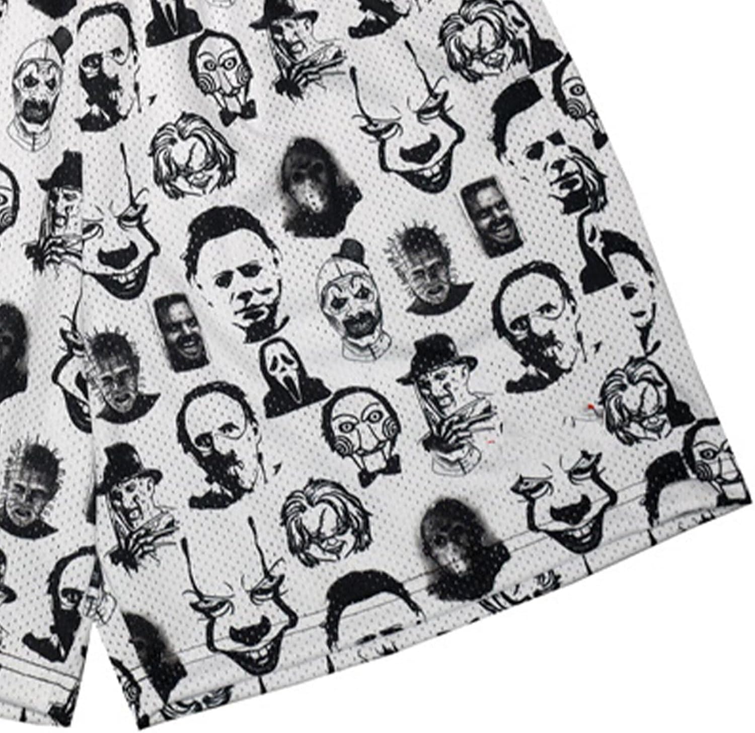 Men's Mesh Basketball Shorts Graphic Print Loose Fit Retro Streetwear Quick Dry Athletic Shorts with Pockets