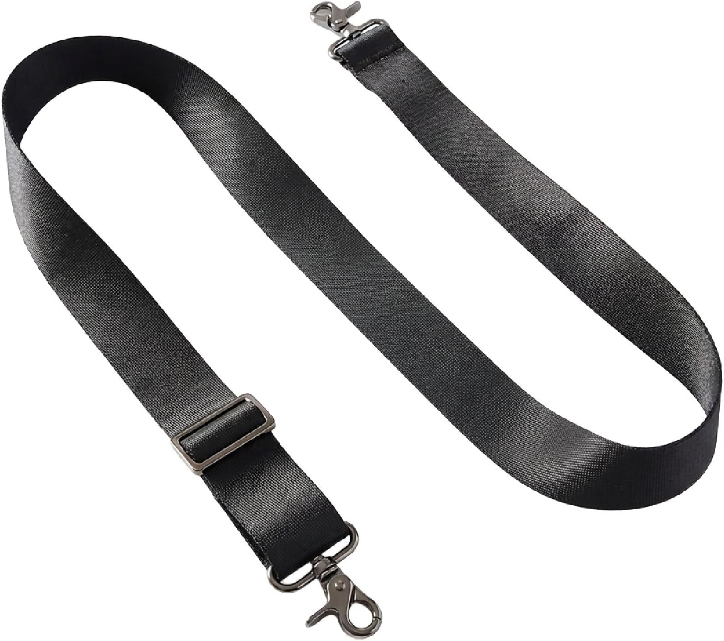 Heavy Duty Adjustable Shoulder Strap, 2" Wide Nylon Replacement Strap with Metal Swivel Hooks for Luggage, Duffel Bag, Tool Bag, Laptop Case (Black Straps only)