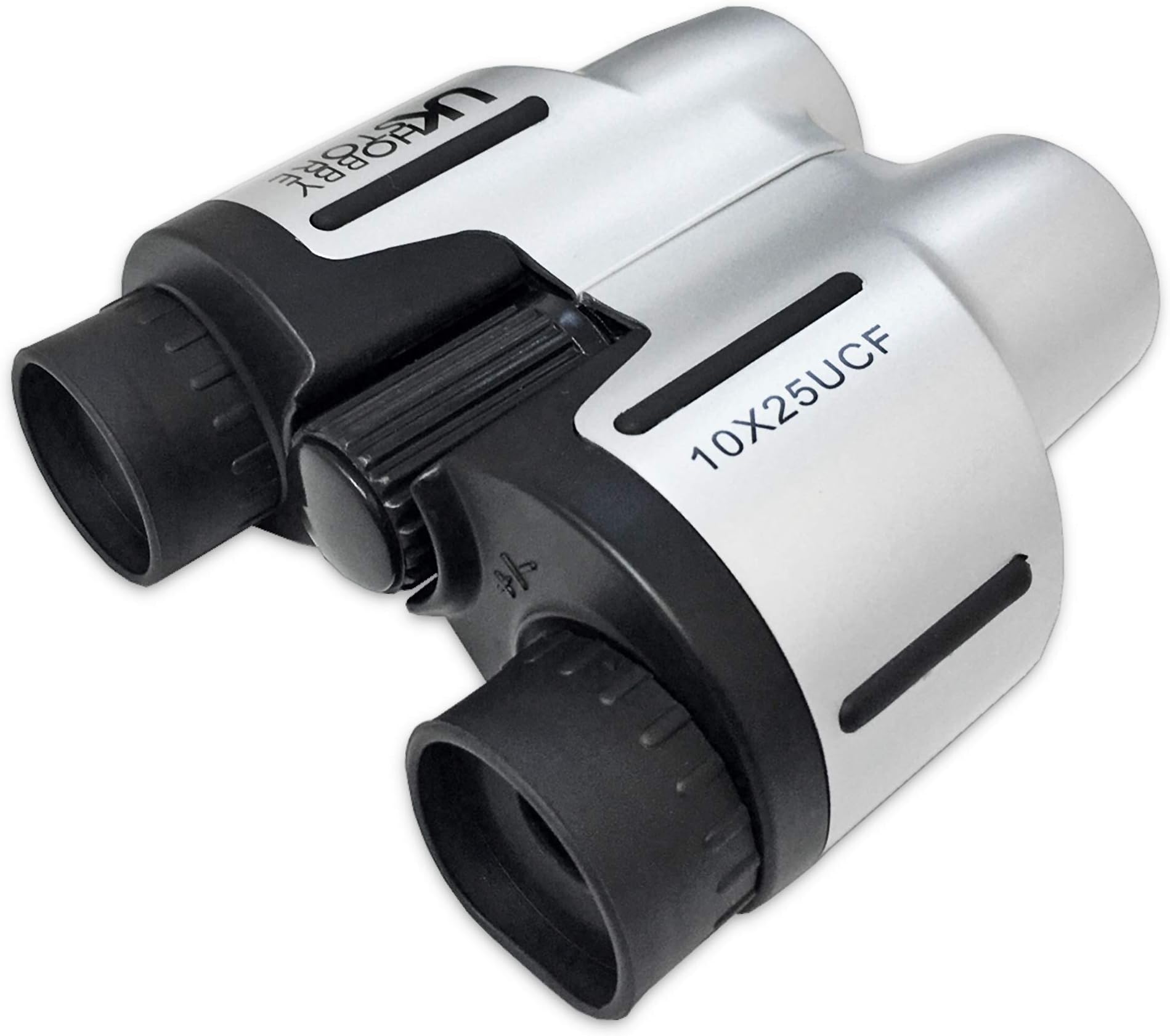 10x25 Pro Porro Prism Pink Binoculars. Lightweight and Compact (Silver)