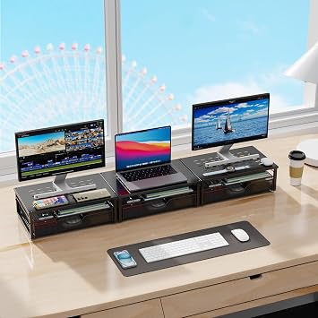 gianotter Computer Monitor Stand Riser with Drawer