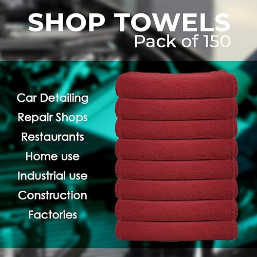 Miniatura 7 de Avalon Towels Cotton Shop Toallas  Paquete de 150 trapos de limpieza de 12 x 14 pulgadas  Trapos absorbentes y toallas de limpieza multiusos para