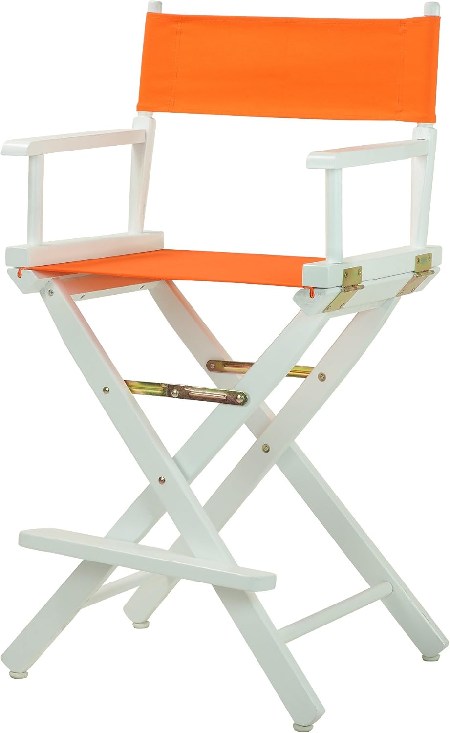 Casual Home 24" Director's Chair White Frame with Tangerine Canvas, Counter Height